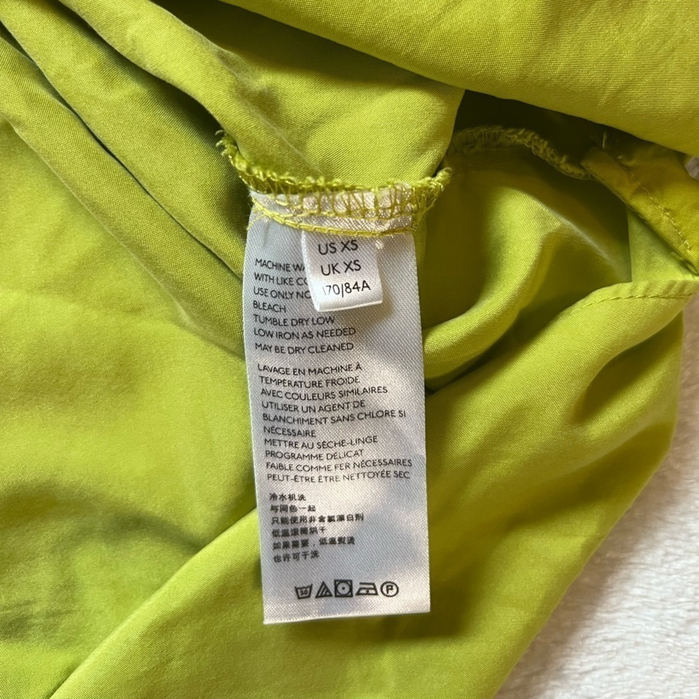 Free People Love Until Tomorrow Poet Blouse XS Green Long Sleeve Boho - Picture 7 of 12
